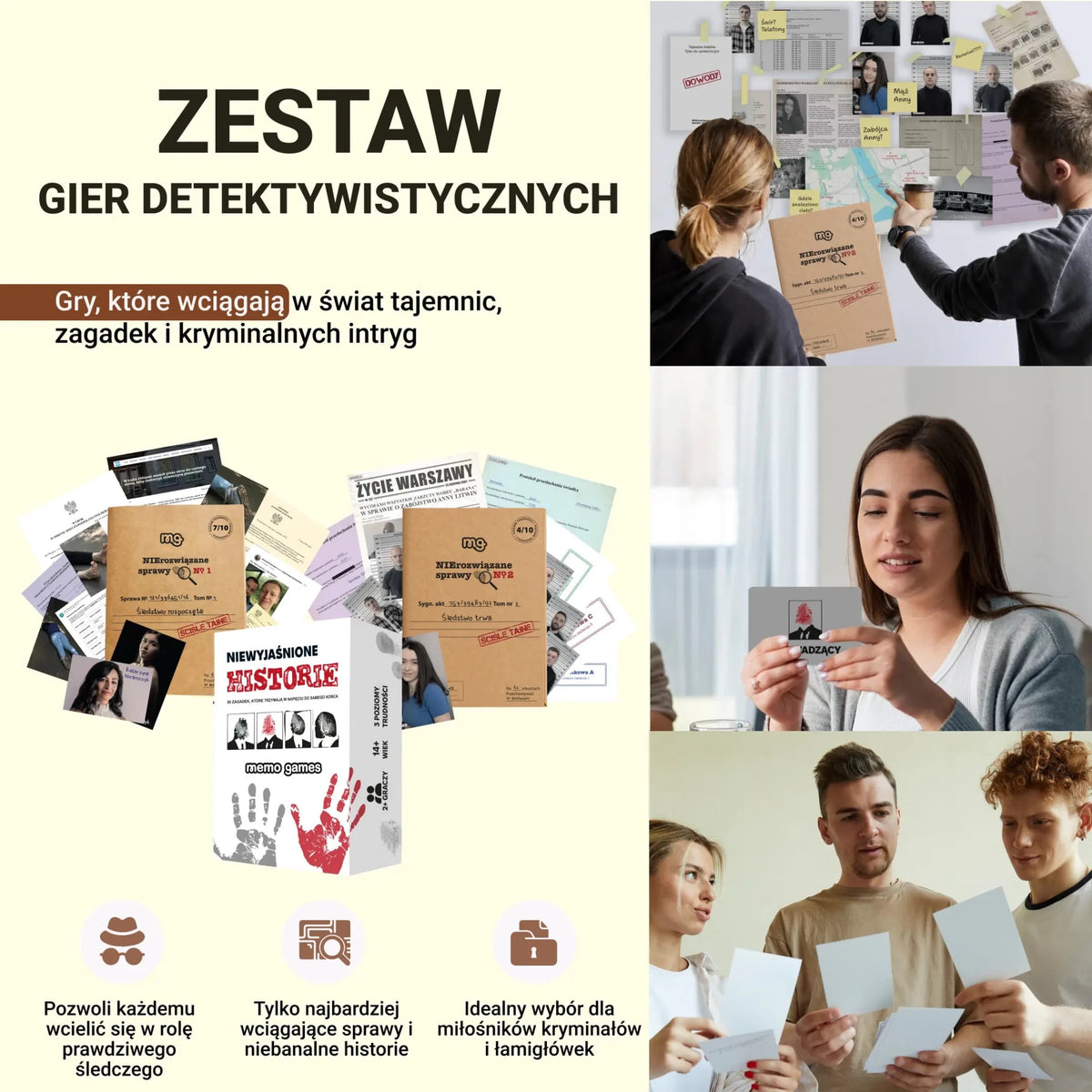 Zestaw NIErozwiązane sprawy - Memo Games PL